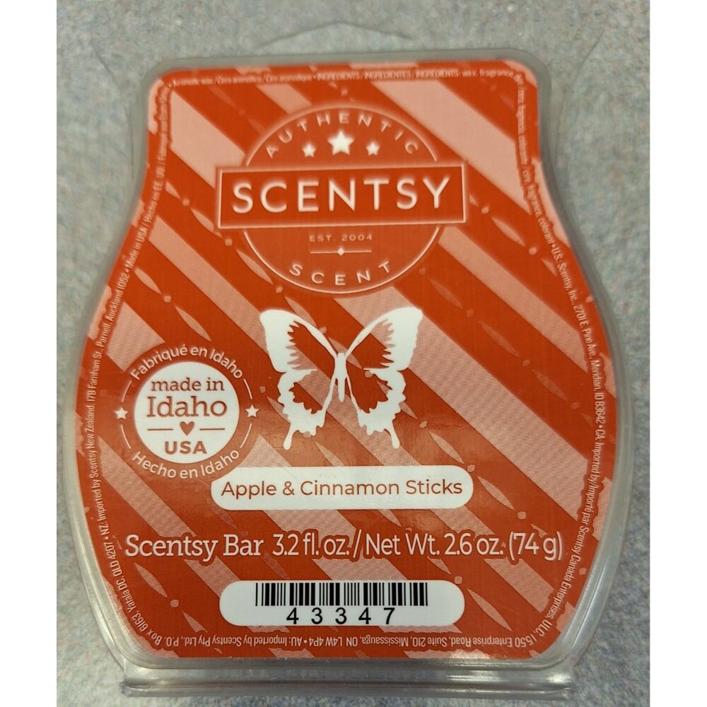 NEW Scentsy APPLE & CINAMON STICKS  Fragrance Wax Melt Bar  3.2 fl oz